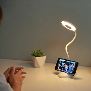 LED Stolná Lampa Stmievateľné Svetla na Čítanie Oko-Starostlivosť DC5V USB Powered Tabuľka Lôžku Dieťa Nočné Svetlo pre Študentov Držiaka Telefónu ночник