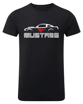Muži 2019 Značku Oblečenia Tees Bežné Mužské Projektovanie Tričko Mustang Gt Vintage Mens Auto Tričko Black pohodlné Muž T-Shirt