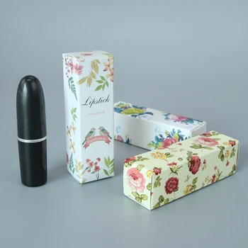 50pcs/ darčekovej krabičke 2.5*2.5*8.5 cm Gold Black multicolor DIY karty papierové krabice nádherné parfum rúž vody lesk na pery farebný obal