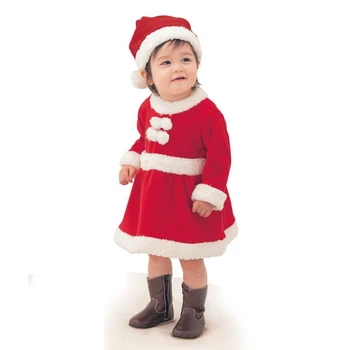 1-12Y Nový Rok Dievčatá Vianočné Šaty Chlapci Santa Claus Kostým Red Velvet Deti Oblečenie Set Dieťa Šaty Dieťa Dievča Vianoce Ponožky