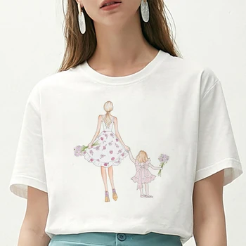 Lus Los Ženy Tričko Super Mama a Deti Milujú Život Móde Print T Shirt Harajuku Kawaii Streetwear Biele Topy Tee Tričko