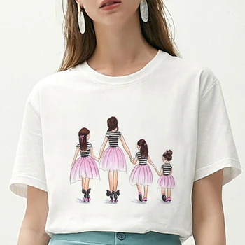 Lus Los Ženy Tričko Super Mama a Deti Milujú Život Móde Print T Shirt Harajuku Kawaii Streetwear Biele Topy Tee Tričko