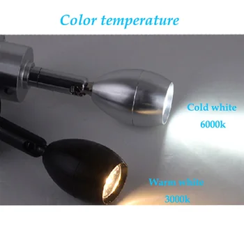 Moderné LED Hadice Nástenné svietidlo flexibilné 1W 3W kúpeľňa zrkadlo svetlo Nočné Čítanie štúdia sconces led svietidlo svietidlá AC110V 220V