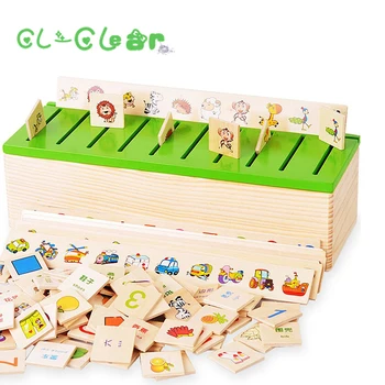 Montessori Vzdelávacích Drevené Hra Uznanie Baby Deti Raného Vzdelávania Klasifikácia Box Puzzle pre Deti Matematiku Hračka