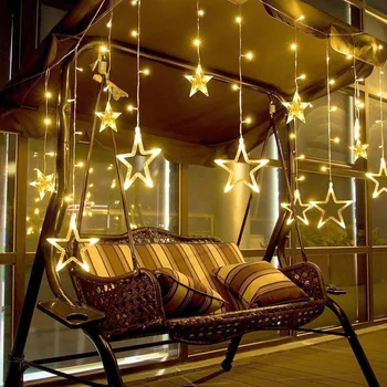 2,5 M LED Fairy Star Opony String Svetlá Svadby, Narodeniny, Party Garland Lampa Vianoce, Nový Rok, Vianočný Stromček, Dekorácie pre Domov