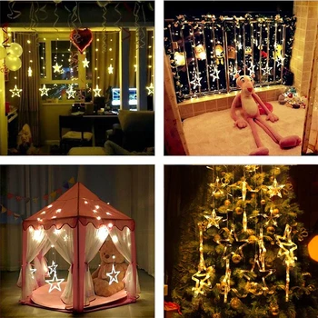 2,5 M LED Fairy Star Opony String Svetlá Svadby, Narodeniny, Party Garland Lampa Vianoce, Nový Rok, Vianočný Stromček, Dekorácie pre Domov
