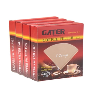 GATER V60 Kávy Papierových Filtrov 40pcs Na Tašku, Barista, Káva Príslušenstvo Maker Zásobené Hnedé Percolator Filter
