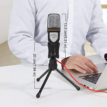 Chladič Mikrofón so Stojanom Stereo MIKROFÓN Stolový Statív pre PC Video na YouTube, Skype, Pokec Herné Podcast Nahrávanie