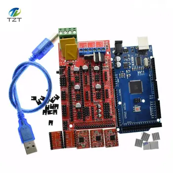 1pcs Mega 2560 R3 pre Arduino + 1pcs RAMPY 1.4 Radič + 5 ks A4988 Stepper Ovládač Modul 3D Printer kit Reprap MendelPrusa
