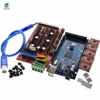 1pcs Mega 2560 R3 pre Arduino + 1pcs RAMPY 1.4 Radič + 5 ks A4988 Stepper Ovládač Modul 3D Printer kit Reprap MendelPrusa