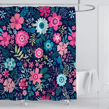 Farebné kvetinové sprchový záves pre kúpeľňa nový príchod drop shipping veľká opona kúpeľňa sprcha