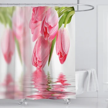 Farebné kvetinové sprchový záves pre kúpeľňa nový príchod drop shipping veľká opona kúpeľňa sprcha