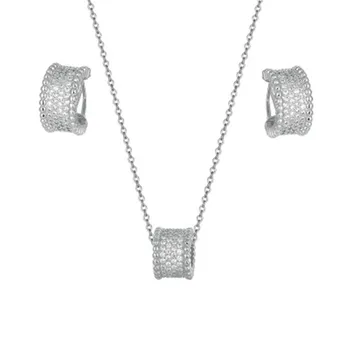 LISM nový produkt hot predaj high-end dámske luxusné náušnice a náhrdelník set s meďou vykladané s zirkón