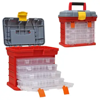 4 Vrstvy Rybárske Náčinie Prenosné Toolbox Vonkajšie Nástroj Prípade Skrutku Hardvéru Plastové nástroj pre Ukladanie Box s Rukoväťou