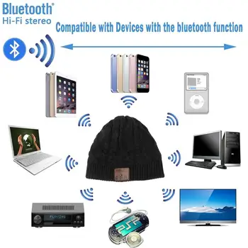 Teplé Bluetooth Čiapočku Klobúk Vstavané Bezdrôtové Slúchadlá, Handsfree Hovor Hudobné Darčeky pre Mužov, Ženy, Narodeniny, Vianoce