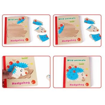 Baby Hračky pre Deti 3D Puzzle Knihy Drevené Hračky, Kreslené Šiestich Strán Inteligencie, Puzzle, Hračky pre Deti Narodeninám