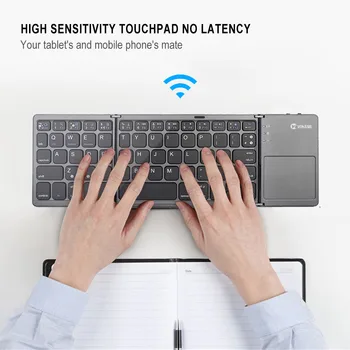 Prenosný Skladací Mini BT Klávesnicu Skladacie Bezdrôtová Klavye Touchpad ruskej Sk Klávesnica pre IOS/Android/Windows Tablet ipad