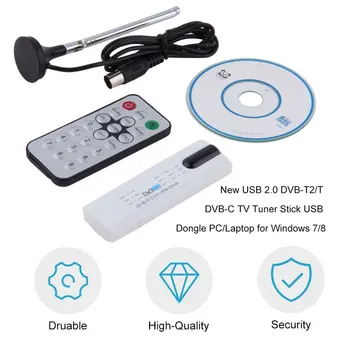 2020 Nový Príchod USB 2.0 DVB-T2 T, DVB-C TV Tuner Stick USB Dongle pre PC, Notebook na Windows 7/8 TV Prijímač