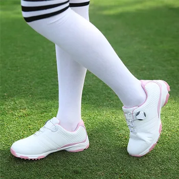 Golfové Topánky Anti-slip Priedušná Ženy Vysokou Hornej Vnútri Zvyšovať Topánky Rotujúce Pracky Golf Tenisky Ženy Nepremokavé Topánky
