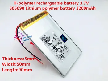 Tablet Veľkosti batérie 505090 3,7 V 3200mah Lítium-polymérová Batéria S Ochranou Rada Pre MP3, MP4, GPS Digitálne Produkty