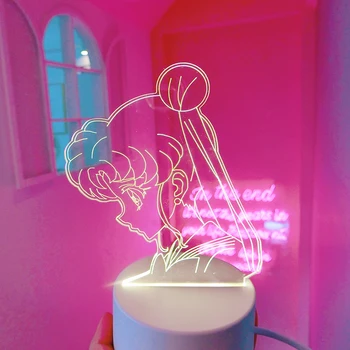 Sailor Moon Nočné Svetlo Akcie Obrázok Pracovnej Plochy Domov Deti Spálňa Vnútorné Osvetlenie Interiéru Lampa 5225