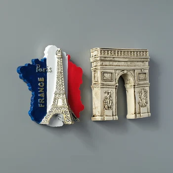 Arc DE triomphe Eiffelova Veža v Paríži, Francúzsko magnetické magnety na chladničku turistické suveníry kolekcia 3d magnetické chladnička nálepky