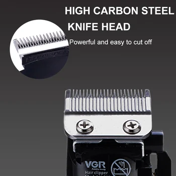 VGR Silný profesionálny zastrihávač chĺpkov elektrický zastrihávač brady pre mužov hair clipper vlasy rezací stroj účes holič hrane