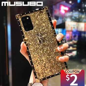MUSUBO 3D Bee Telefón puzdro Pre Samsung Galaxy Note 20 Ultra S8 S10 PLUS S9 A71 A51 M30 Námestie Coque Mäkké Silikónové Flitrami Kryt