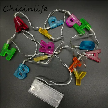 Chicinlife 1Set Happy Birthday List Tvarované LED Reťazec Svetlo Narodeninovej Party Krytý Domov detská Izba Láskavosti Dekorácie Dodávky