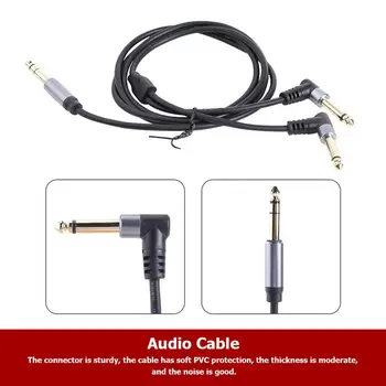 6.35 mm Dual Channel Mužov Dual 6.35 mm Mono Audio Kábel Adaptéra Hliníkovej Zliatiny Splitter Kábel Adaptéra Silné Adaptability