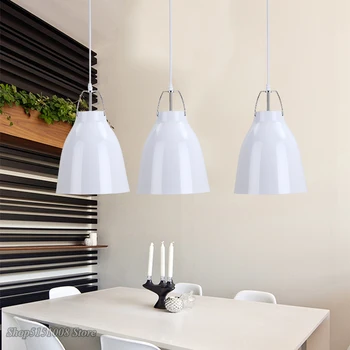Moderný jednoduchý Čierna biela prívesok svetlo škandinávsky dizajn Hliníkové Pozastavenie Prívesok Lampy, Jedáleň, Bar Dekor Zariadenia