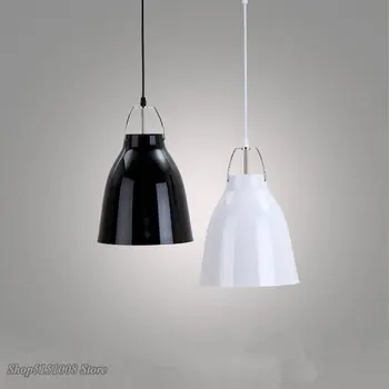 Moderný jednoduchý Čierna biela prívesok svetlo škandinávsky dizajn Hliníkové Pozastavenie Prívesok Lampy, Jedáleň, Bar Dekor Zariadenia