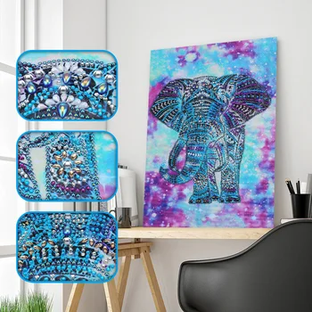 Špeciálne Tvarované Diamond Zviera Slon Maľovanie DIY 5D Čiastočné Vŕtať Cross Stitch Zostavy Crystal Drahokamu Umenie Domova