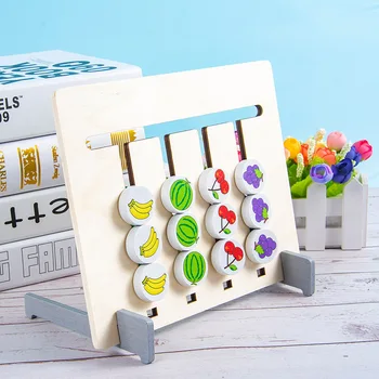 Farby a Plody Obojstranný Montessori Hračky Zodpovedajúce Hry, Logické Uvažovanie Školenia Deti Vzdelávacie Hračky Deťom Drevené Hračky