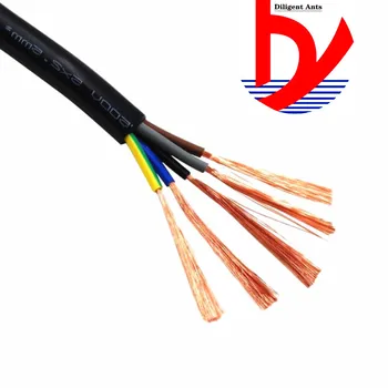 RVV kábel čierny 26AWG 0.12MM2 RVV 2/3/4/5/6/7/8/10/12/14/16/20 riadiaci signál line medený drôt