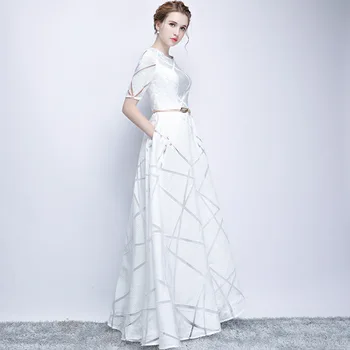 Biele Letné Šaty Žien 2020 Elegantné, Sexy Banquet Večer Formálne Dlho Strany Bežné Šaty Plus Veľkosť Slim Plesové Šaty, Maxi Šaty