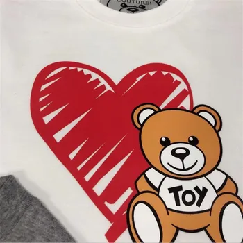 2020 Rodiny Zodpovedajúce Oblečenie Tričko Matka, Dcéra chlapčeka Dieťa Dievčatá Otec, Syn Krátke Rukáv Top Cartoon Medveď T-shirt Top