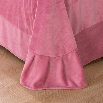Klasické Vyšívacie 5 Farieb Zimné Velvet Flanelové Fleece posteľná bielizeň nastaviť Perinu Posteľná Bielizeň Vybavené List obliečky na Vankúše Kráľovná Kráľ