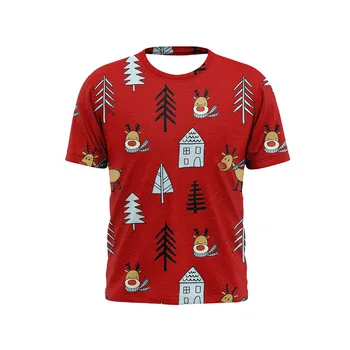 2020 Nové Módne pánske 3D Vtipné Vianočné T-shirt Bežné Kolo Krku Top