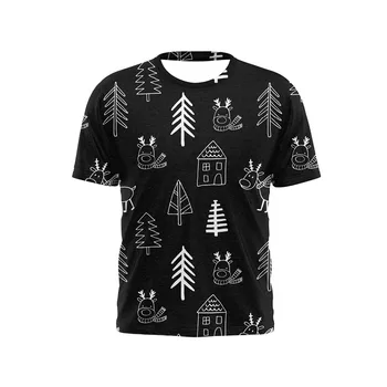 2020 Nové Módne pánske 3D Vtipné Vianočné T-shirt Bežné Kolo Krku Top