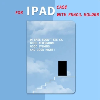 MODRÉ DVERE SVETE Flip Cover Pre iPad 7. Vzduchu Air2 Pro 9.7 10.5 11 10.2 12.9 2019 Mini4 mini5 Prípad Tabletu s ceruzkou držiteľ