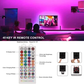 RGB Neon Pásky Smart APP Riadenie LED Pás 20 M Pásky Osvetlenie Podsvietenie Lampa 5050 Bluetooth Led Svetlá Spálne Dekorácie