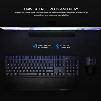 GameSir GK300 Bezdrôtový Mechanical Gaming Keyboard, Bluetooth a 2,4 GHz Bezdrôtového pripojenia, Zliatiny Hliníka, Hra Klávesnica s Zápästí Zvyšok