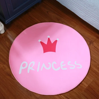 60 cm/ 80 cm/100 cm mäkké ružová princezná vytlačené koberec kolo krátke plyšový koberec podlahy mat doma dekoratívne stoličky mat non slip playmat