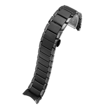 PEIYI Hruška keramické hodinky reťazca 22 mm 24 mm čierne keramické popruh lesklý a rohože náramok pre AR1451 1452