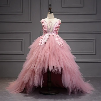Crystal Swan Tylu Večerné plesové Šaty, Koncové Prijímanie Šaty Sprievod Šaty na Narodeninovej Party Šaty Lištovanie Kvetina Dievča Šaty