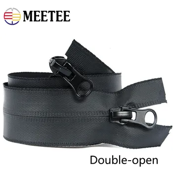 Meetee 2 ks 60-100 cm Čierny Nylon Nepremokavé Single-otvoriť a Dvakrát otvorený Koniec Zips Nosenie Tašky Odev, Šitie Textilných Doplnkov