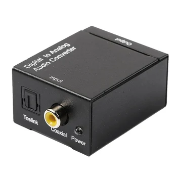 Optické Koaxiálny Toslink Digitálneho Na Analógový Audio Prevodník Adaptér RCA L/R (3,5 mm) Výstupný Port