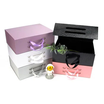 1pcs/darčekovej krabičke, čierna a biela, ružová, šedá a fialová, vysoko kvalitné skladacie kartónu, stuha, vysoko kvalitné luxusnej darčekovej krabičke