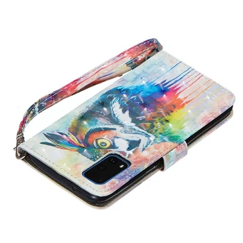 3D Butterfly Sova Kožené Peňaženky obal Pre Samsung Galaxy S7 Okraji S8 S9 S10 S20 Plus Ultra Poznámka 8 9 10 J3 J5 J7 A51 A71 Flip Cover